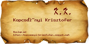 Kopcsányi Krisztofer névjegykártya