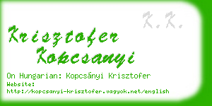 krisztofer kopcsanyi business card